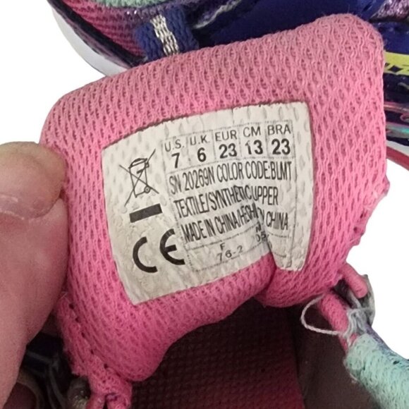 Skechers S-Lights Running Shoes Sneakers Purple Pink Baby Girls Size 7 - Picture 10 of 12